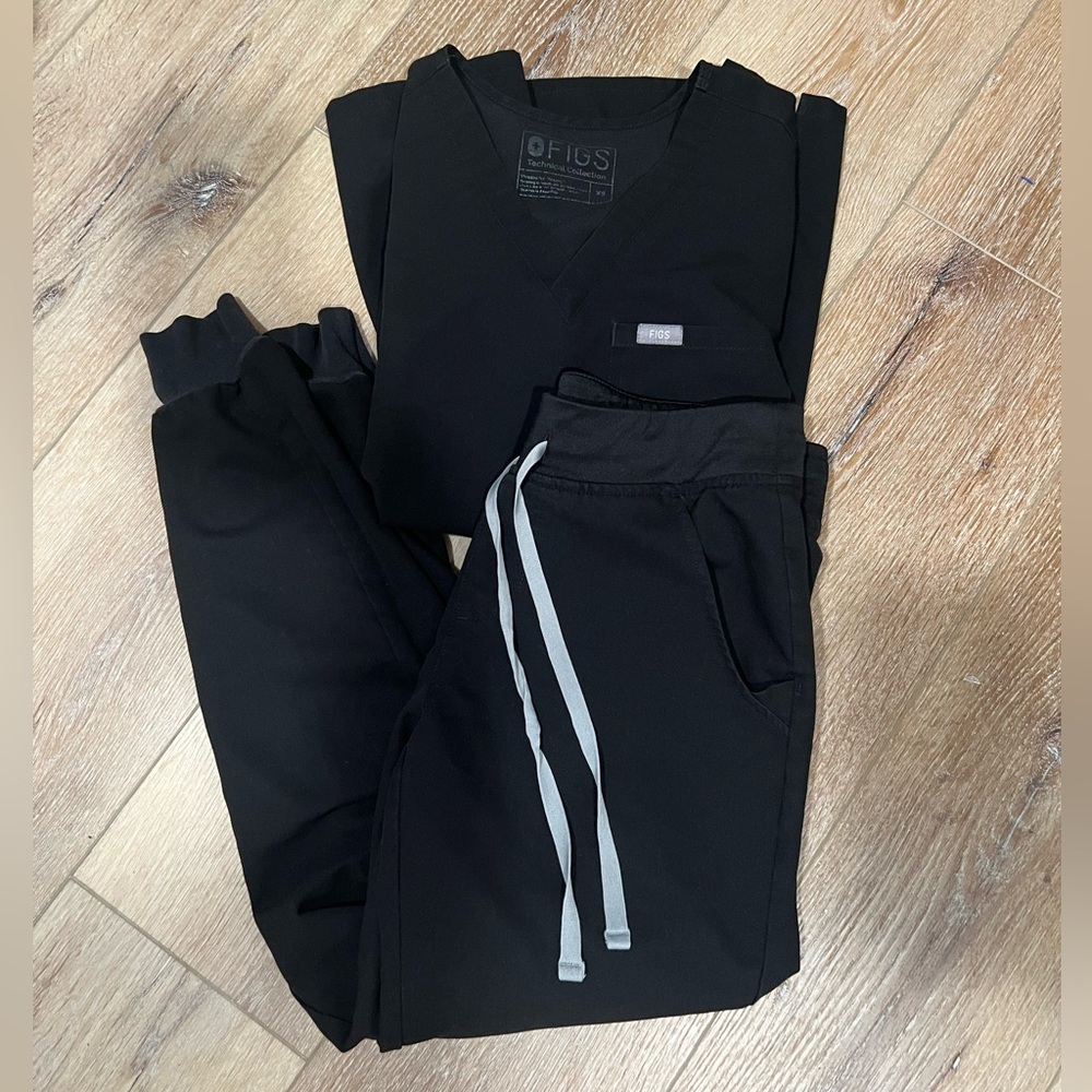 Figs Black Scrub Joggers only